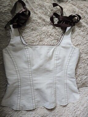 Purificacion Garcia Fitted bodice Tie Shoulder Top